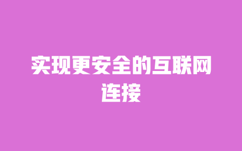 实现更安全的互联网连接 一